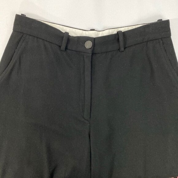 RAG & BONE BLACK WOOL BLEND HIGH RISE WIDE CROP LEG TROUSERS - 10 - Picture 5 of 10